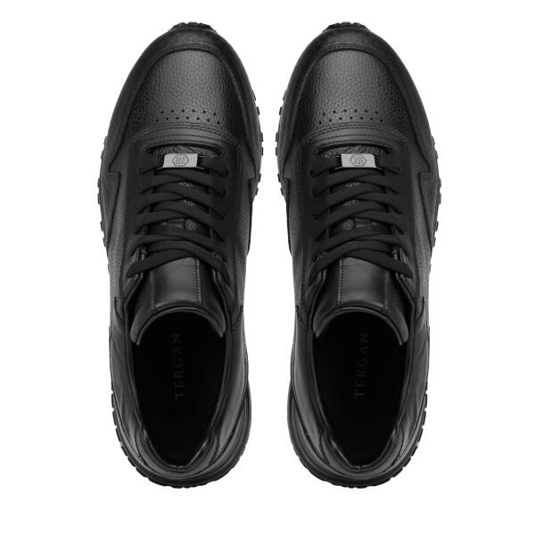 Siyah Hakiki Deri Erkek Sneaker - E26I1AY57597-A23 - 5