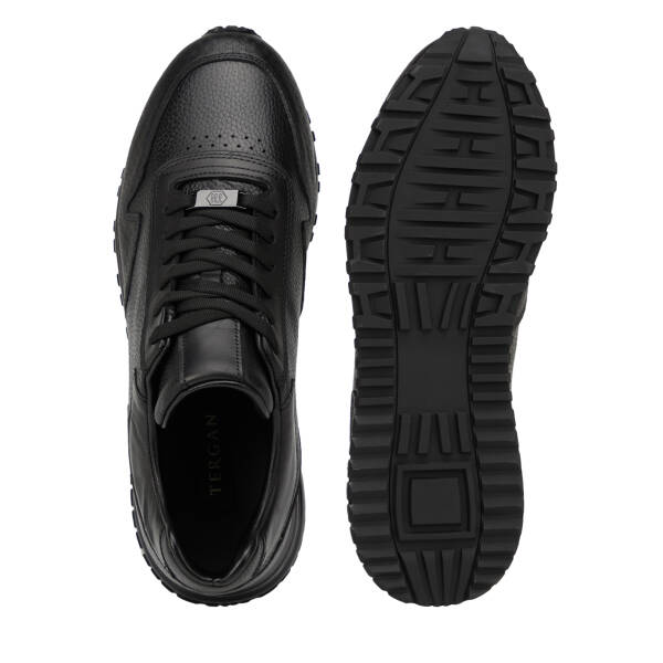 Siyah Hakiki Deri Erkek Sneaker - E26I1AY57597-A23 - 6