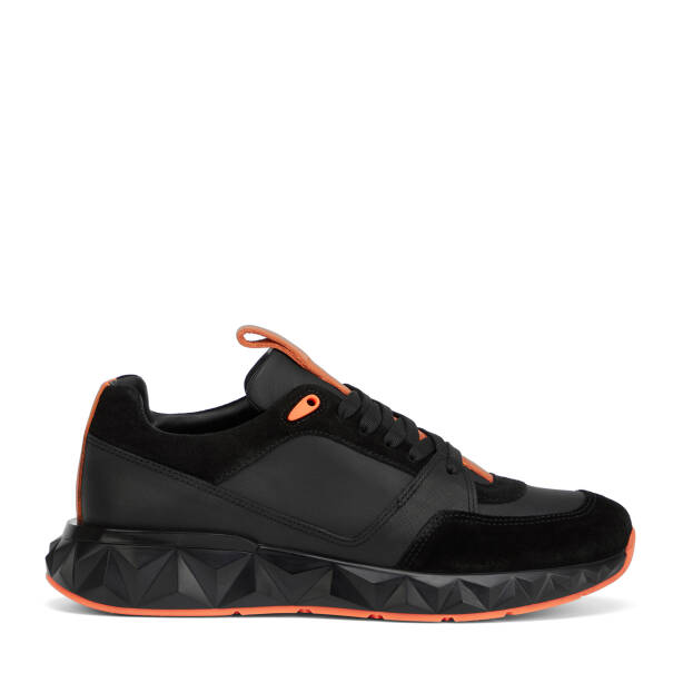 Siyah Hakiki Deri Erkek Sneaker - E26I1AY57599-W19 - 1