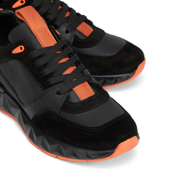 Siyah Hakiki Deri Erkek Sneaker - E26I1AY57599-W19 - 3