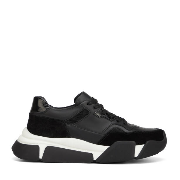 Siyah Hakiki Deri Erkek Sneaker - E26I1AY57600-W19 