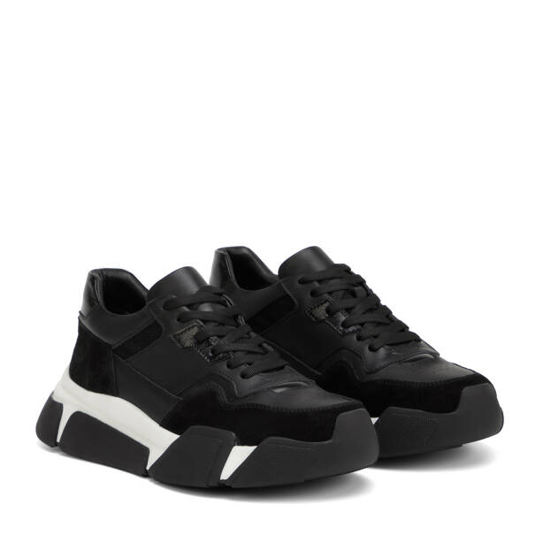 Siyah Hakiki Deri Erkek Sneaker - E26I1AY57600-W19 - 2