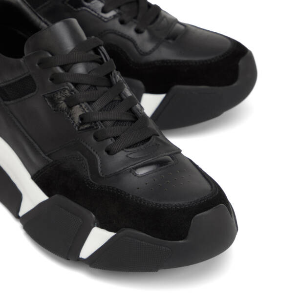 Siyah Hakiki Deri Erkek Sneaker - E26I1AY57600-W19 - 3
