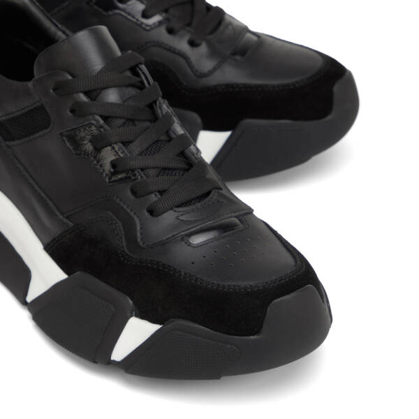 Siyah Hakiki Deri Erkek Sneaker - E26I1AY57600-W19 - 3