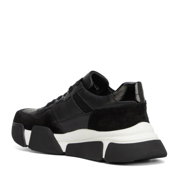 Siyah Hakiki Deri Erkek Sneaker - E26I1AY57600-W19 - 4