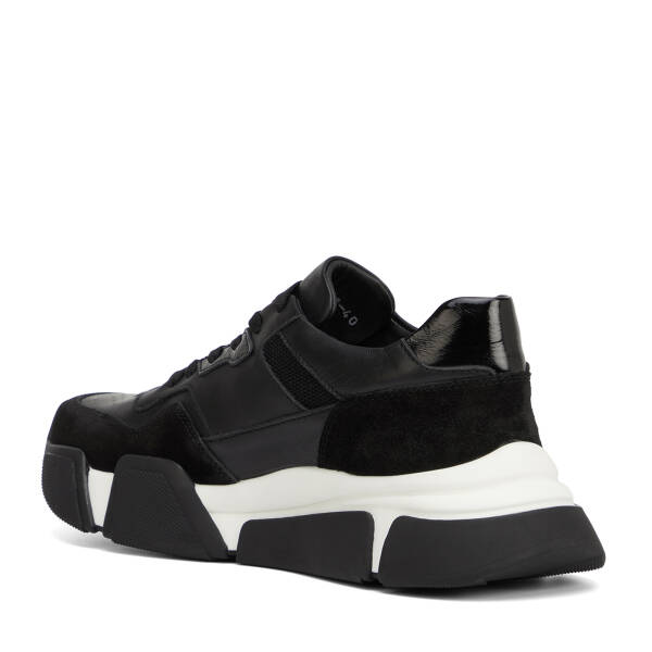 Siyah Hakiki Deri Erkek Sneaker - E26I1AY57600-W19 - 4