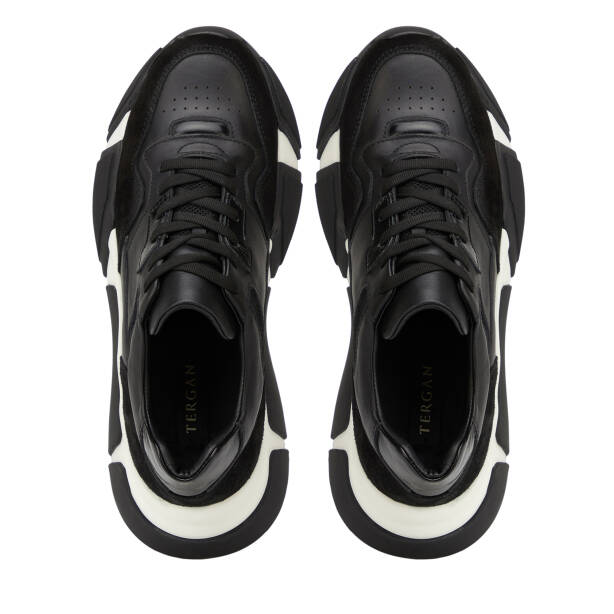 Siyah Hakiki Deri Erkek Sneaker - E26I1AY57600-W19 - 5