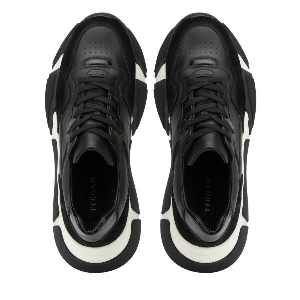 Siyah Hakiki Deri Erkek Sneaker - E26I1AY57600-W19 - 5