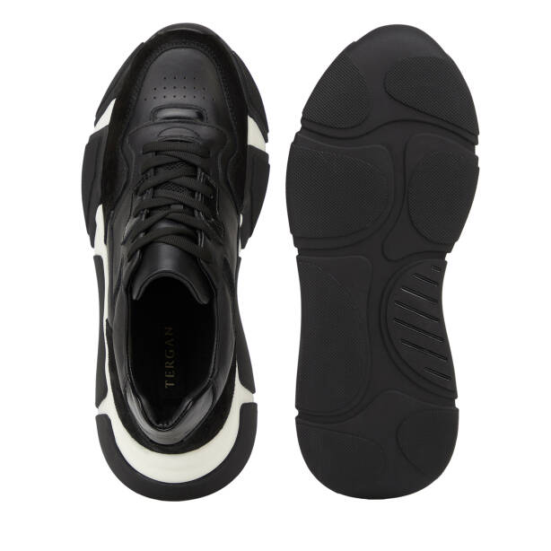 Siyah Hakiki Deri Erkek Sneaker - E26I1AY57600-W19 - 6