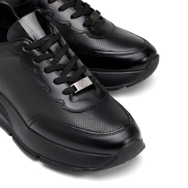 Siyah Hakiki Deri Erkek Sneaker - E26I1AY57601-A23 - 3