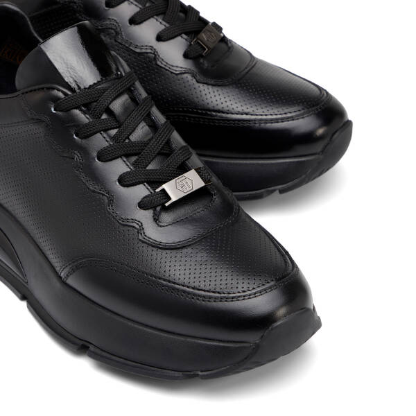 Siyah Hakiki Deri Erkek Sneaker - E26I1AY57601-A23 - 3