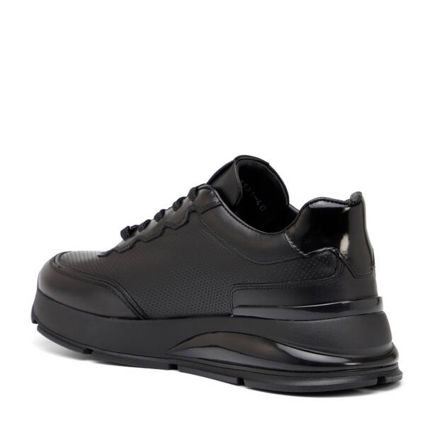 Siyah Hakiki Deri Erkek Sneaker - E26I1AY57601-A23 - 4