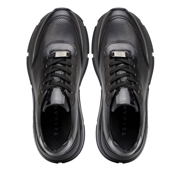 Siyah Hakiki Deri Erkek Sneaker - E26I1AY57601-A23 - 5