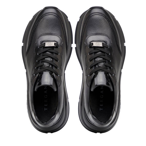 Siyah Hakiki Deri Erkek Sneaker - E26I1AY57601-A23 - 5