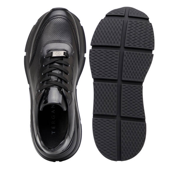 Siyah Hakiki Deri Erkek Sneaker - E26I1AY57601-A23 - 6