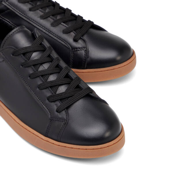 Siyah Hakiki Deri Erkek Sneaker - E26I1AY57621-A23 - 3