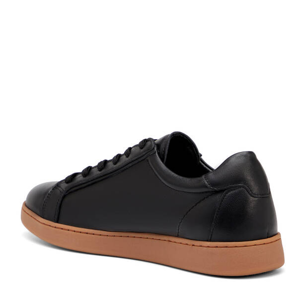 Siyah Hakiki Deri Erkek Sneaker - E26I1AY57621-A23 - Tergan