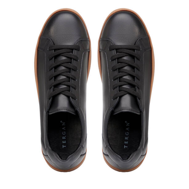Siyah Hakiki Deri Erkek Sneaker - E26I1AY57621-A23 - Tergan