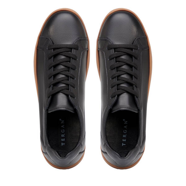 Siyah Hakiki Deri Erkek Sneaker - E26I1AY57621-A23 - 5