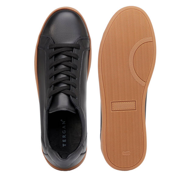 Siyah Hakiki Deri Erkek Sneaker - E26I1AY57621-A23 - Tergan
