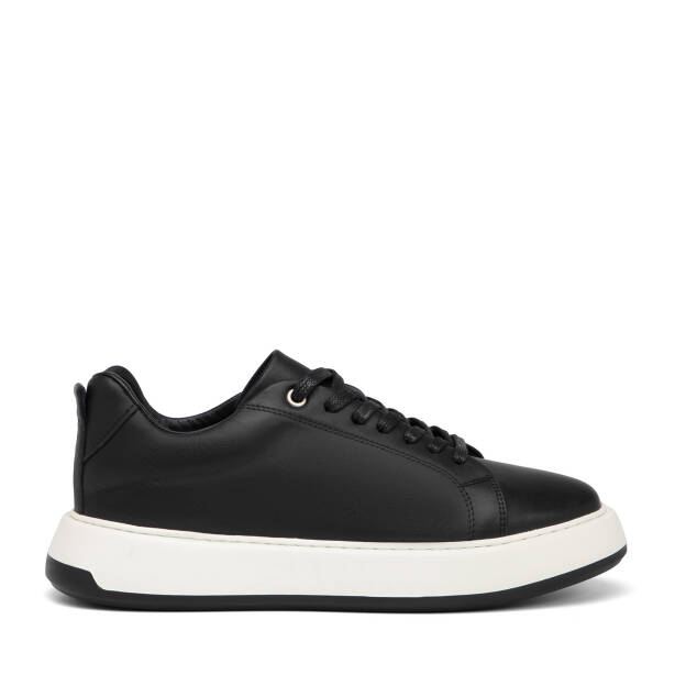 Siyah Hakiki Deri Erkek Sneaker - E26I1AY57627-A23 - Tergan