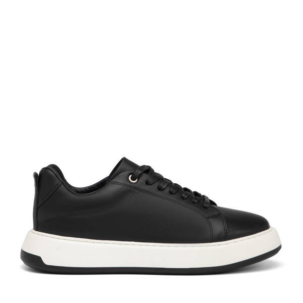 Siyah Hakiki Deri Erkek Sneaker - E26I1AY57627-A23 - 1