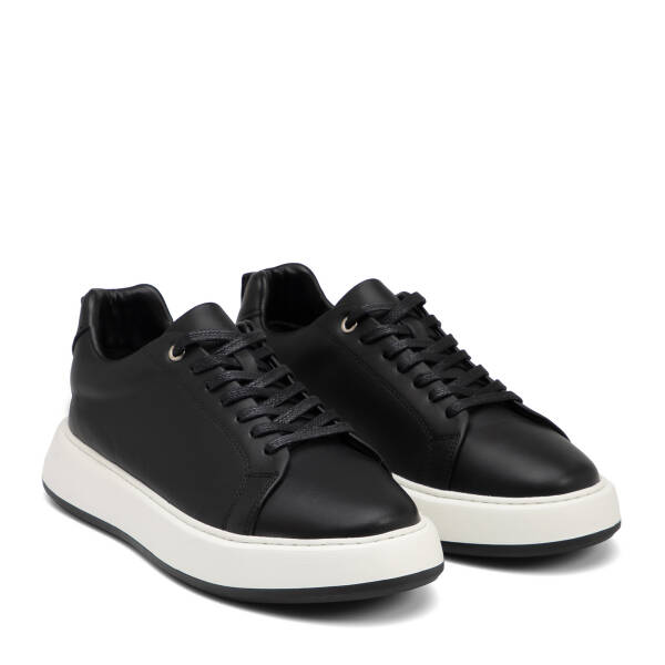 Siyah Hakiki Deri Erkek Sneaker - E26I1AY57627-A23 - 2