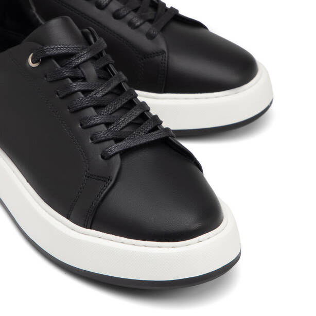 Siyah Hakiki Deri Erkek Sneaker - E26I1AY57627-A23 - Tergan