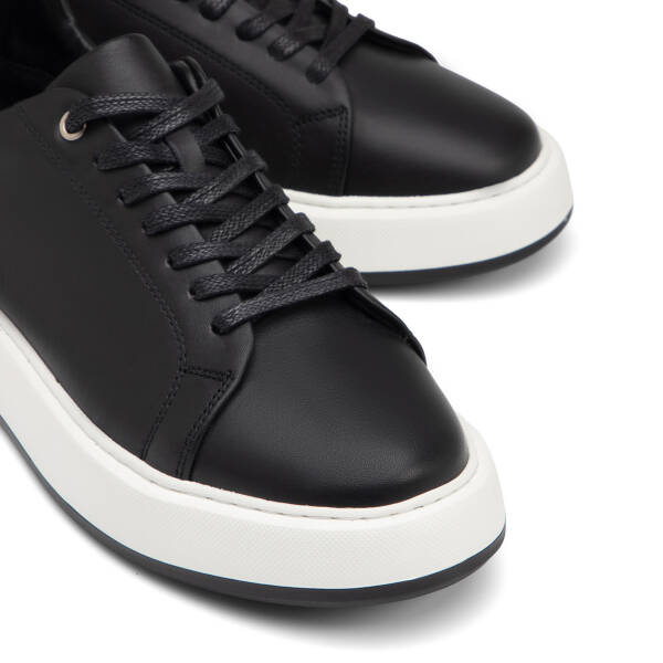 Siyah Hakiki Deri Erkek Sneaker - E26I1AY57627-A23 - 3
