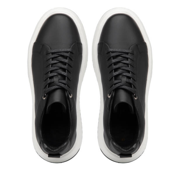 Siyah Hakiki Deri Erkek Sneaker - E26I1AY57627-A23 - Tergan