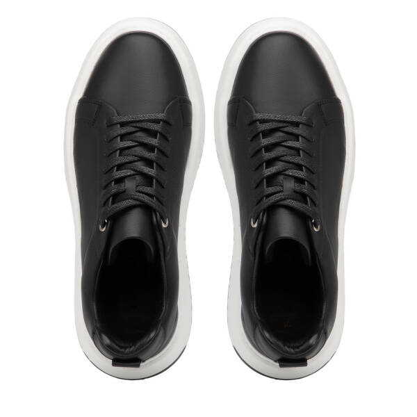 Siyah Hakiki Deri Erkek Sneaker - E26I1AY57627-A23 - 5