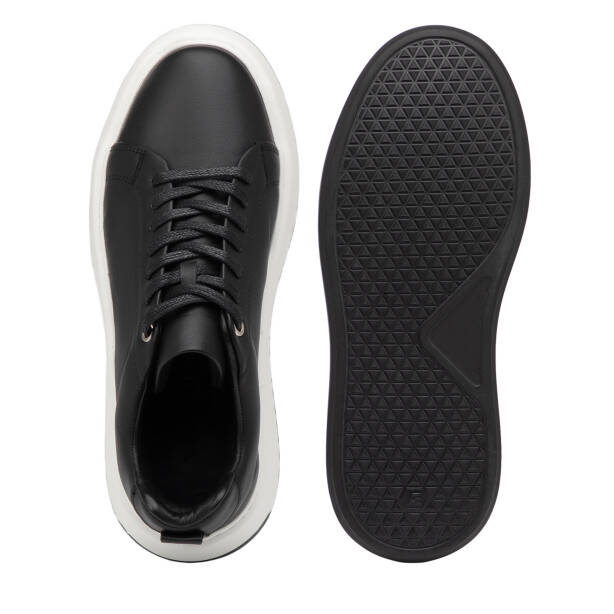 Siyah Hakiki Deri Erkek Sneaker - E26I1AY57627-A23 - Tergan