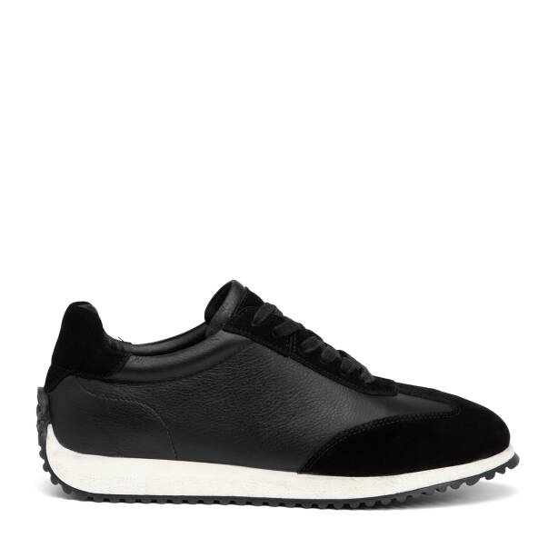 Siyah Hakiki Deri Erkek Sneaker - E26I1AY57632-A23 - 1