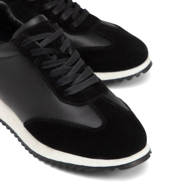 Siyah Hakiki Deri Erkek Sneaker - E26I1AY57632-A23 - 3