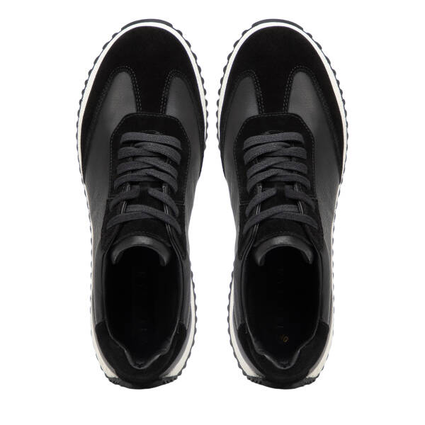 Siyah Hakiki Deri Erkek Sneaker - E26I1AY57632-A23 - 5