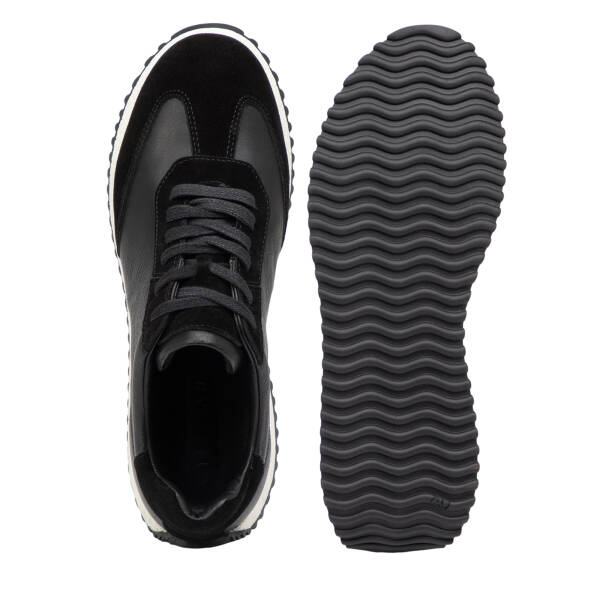 Siyah Hakiki Deri Erkek Sneaker - E26I1AY57632-A23 - 6