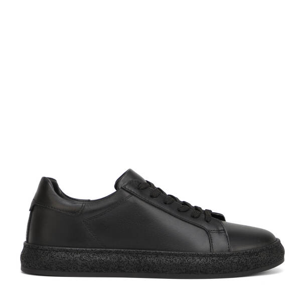 Siyah Hakiki Deri Erkek Sneaker - E26I1AY57633-A23 