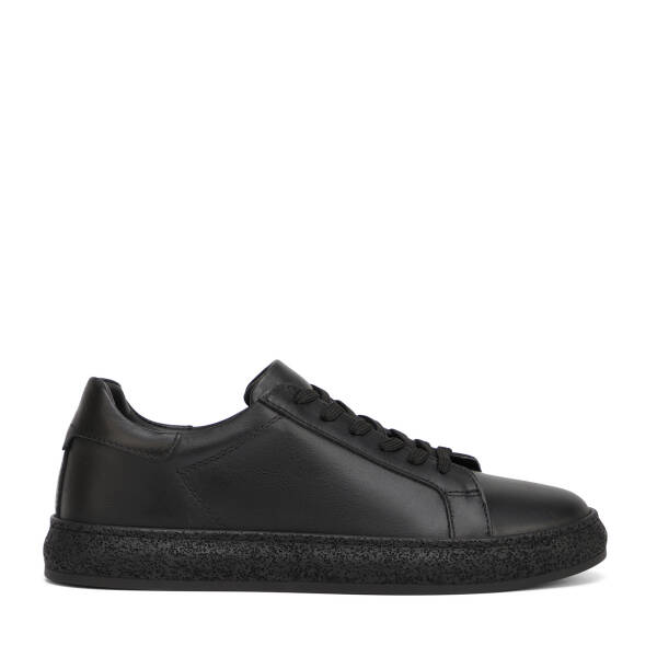 Siyah Hakiki Deri Erkek Sneaker - E26I1AY57633-A23 - 1