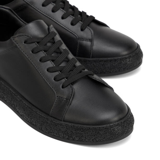 Siyah Hakiki Deri Erkek Sneaker - E26I1AY57633-A23 - 3