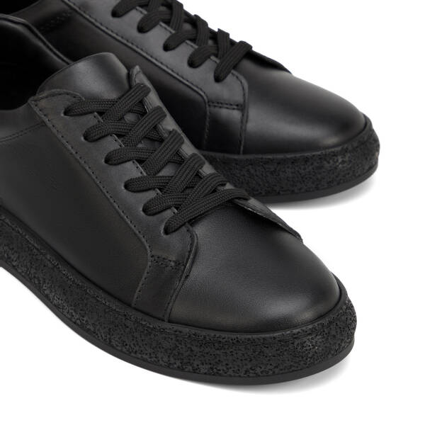 Siyah Hakiki Deri Erkek Sneaker - E26I1AY57633-A23 - 3