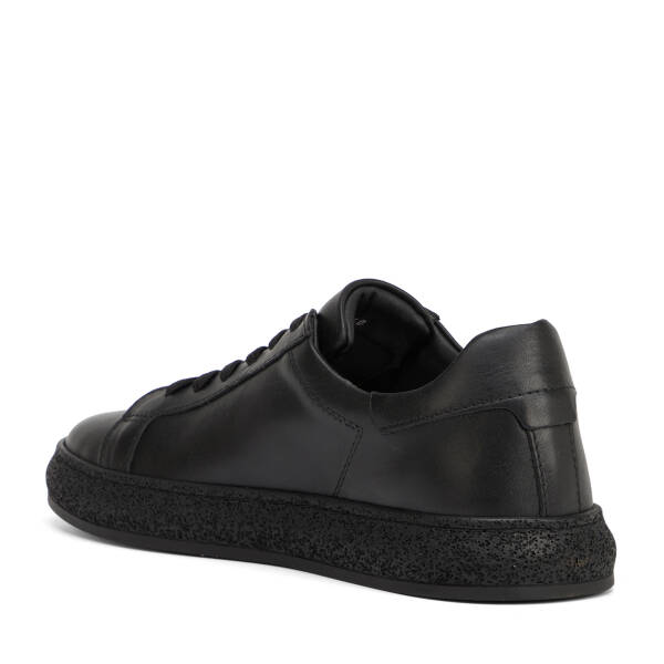 Siyah Hakiki Deri Erkek Sneaker - E26I1AY57633-A23 - 4