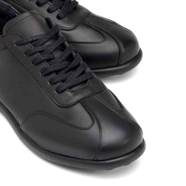 Siyah Hakiki Deri Erkek Sneaker - E26I1AY57638-A23 - 3