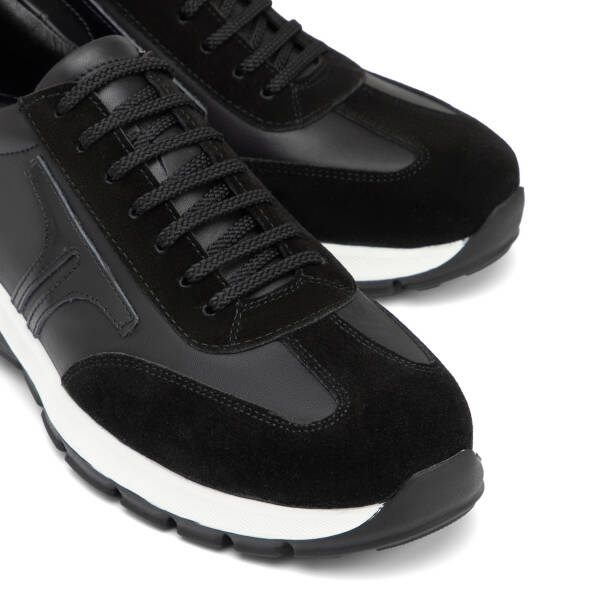 Siyah Hakiki Deri Erkek Sneaker - E26I1AY57648-W19 - 3