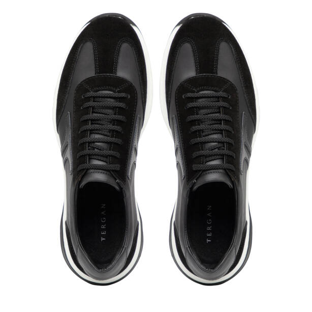 Siyah Hakiki Deri Erkek Sneaker - E26I1AY57648-W19 - 5