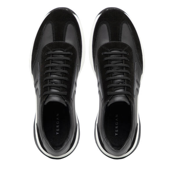 Siyah Hakiki Deri Erkek Sneaker - E26I1AY57648-W19 - 5