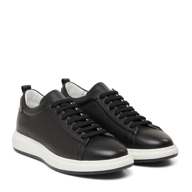 Siyah Hakiki Deri Erkek Sneaker - E26I1AY57692-A41 - 2