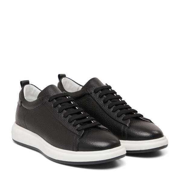 Siyah Hakiki Deri Erkek Sneaker - E26I1AY57692-A41 - 2