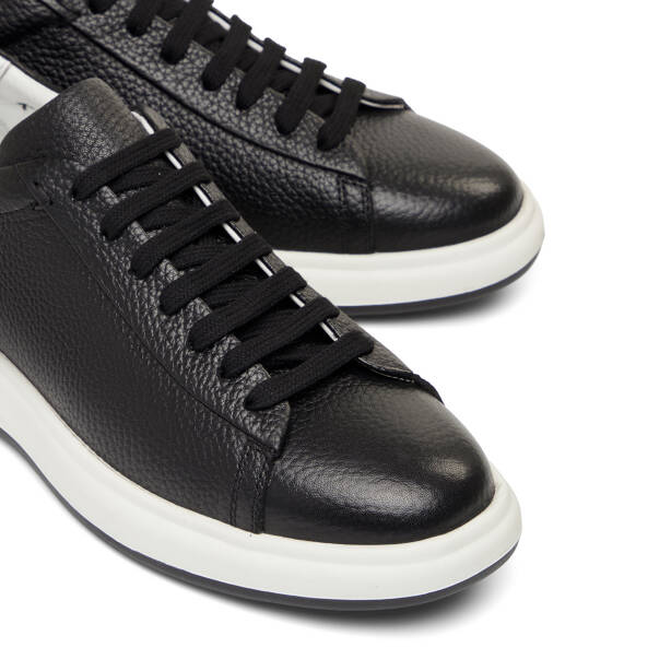 Siyah Hakiki Deri Erkek Sneaker - E26I1AY57692-A41 - 3