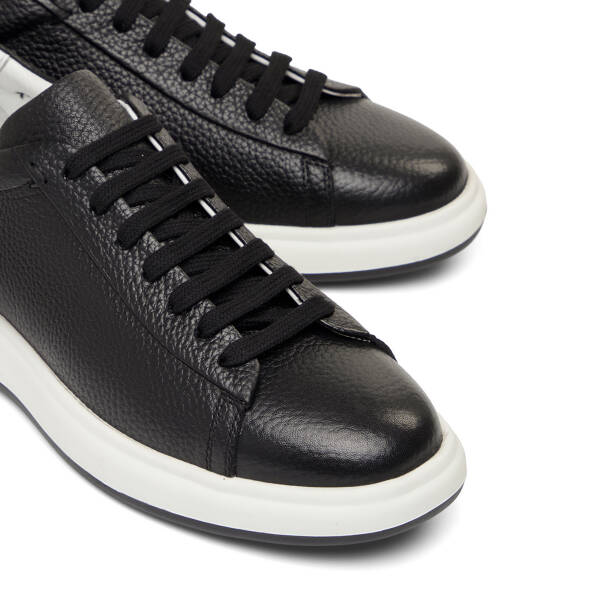 Siyah Hakiki Deri Erkek Sneaker - E26I1AY57692-A41 - 3