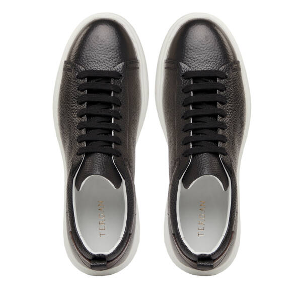 Siyah Hakiki Deri Erkek Sneaker - E26I1AY57692-A41 - 5
